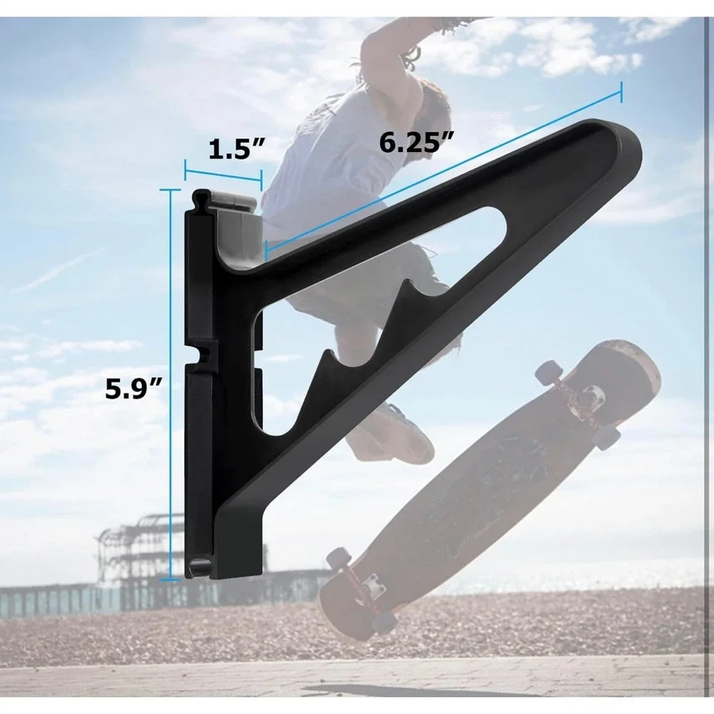 In Action Skateboard‎ Rack Wall Mount Storage Display Holds 3 Skateboards